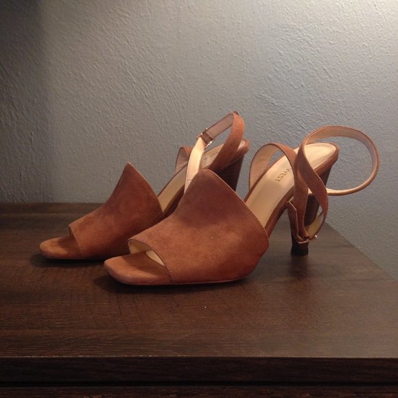 Nine West Shoes - Nine West Leather Open Toe Heels Sz 9 New
